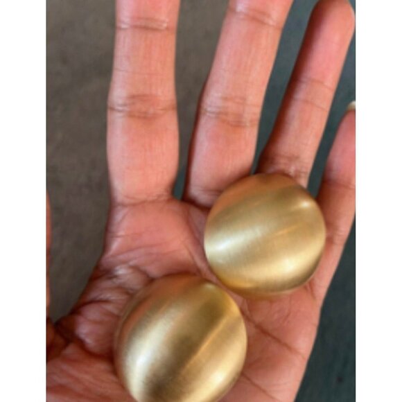 Big gold dome earrings stud large , huge, round gold earrings , chunky gold - Picture 6 of 6